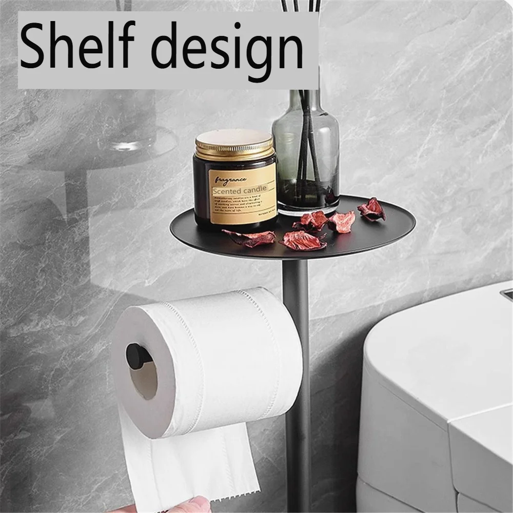 Toilet Bathroom Moisture Proof Stainless Steel Floor Shelf Household Toilet Tissue Holder Toilet Brush Artifact