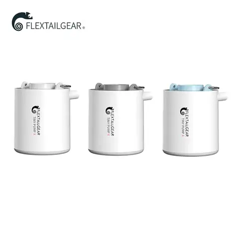 FLEXTAILGEAR TINY PUMP X - 풀 플로트 에어 매트리스 진공 가방용 충전식 캠핑 라이트가 포함된 휴대용 전기 공기 펌프