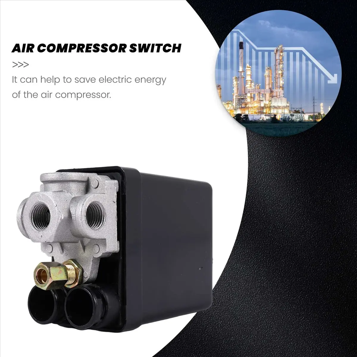 A64I Heavy Duty Air Compressor Pressure Switch Control Valve 90 PSI -120 PSI Black