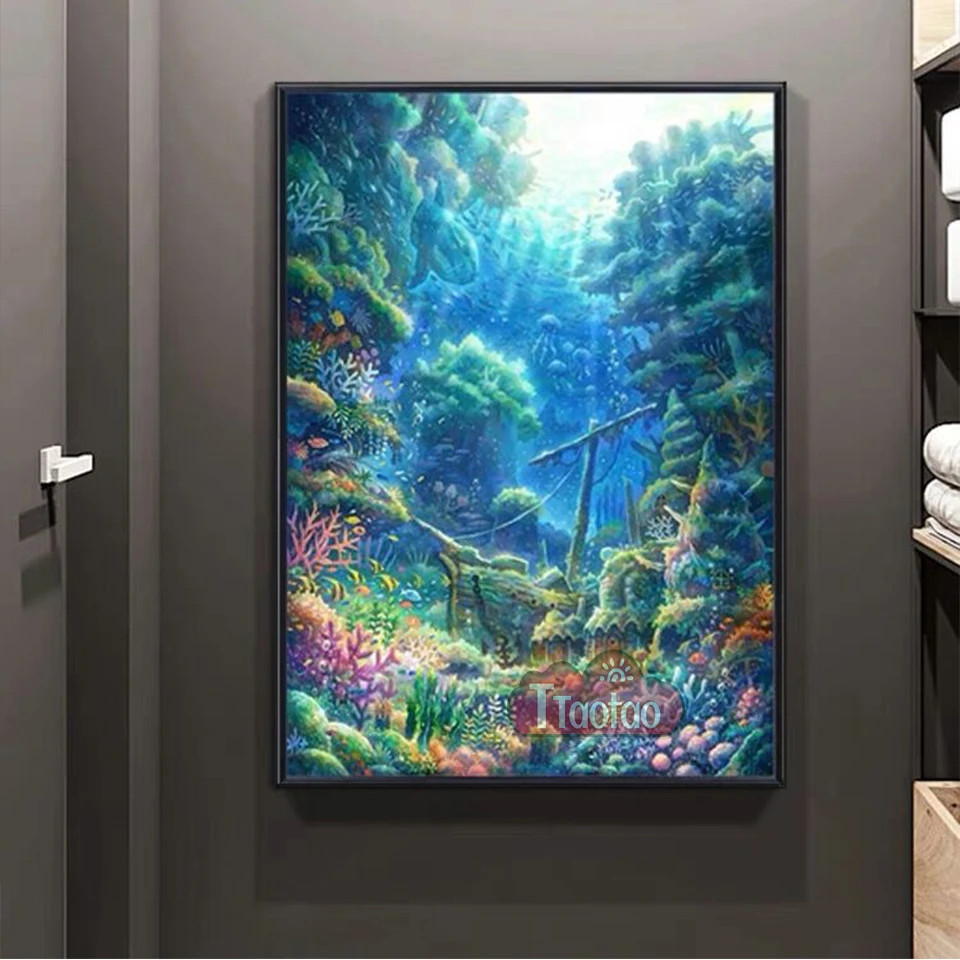 5D Fairy Tale Underwater Coral World Picture DIY Full Drill Embroidery Diamond Painting Modern Home Decor Cross Stitch Mosaic