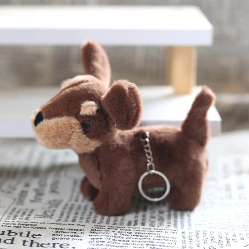 15cm Simulation Sausage Dog Plush Toy Cute Soft Stuffed Animals Dachshund Dog Pendant Toys for Kids Birthday Gift Room Decor