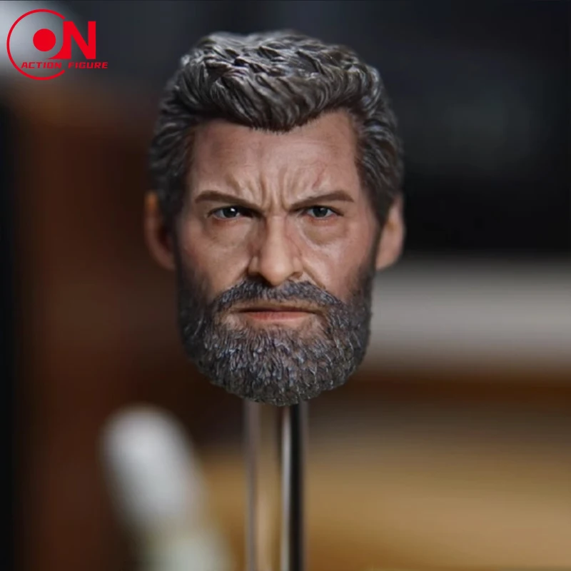 

1/6 Old Logan Hugh Jackman Beared Head Sculpt Male Soldier Beard Head Carving Model Fit 12'' Action Figure Body