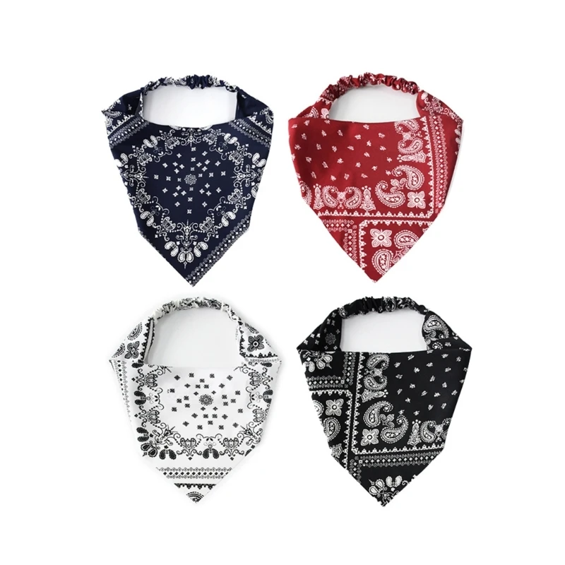 Fashion Bandana Headwear Elastic Vintage Hairbands for Outdoor Activities M6CD