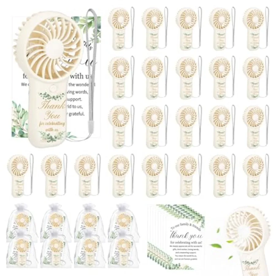

24Pcs Wedding Favors Bulk Battery Fans for Guests, Mini Personal Handheld Fans for Wedding Baby Shower to Cool Guests Indoor Ou