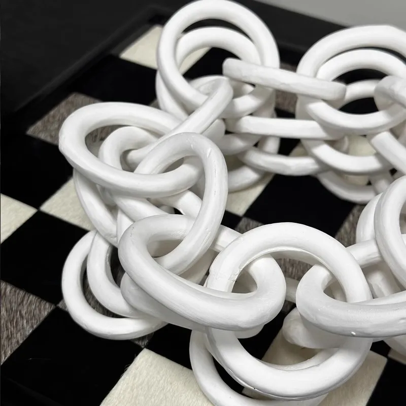 Handmade ceramic chain geometric wrapping decorative arts niche design ornament
