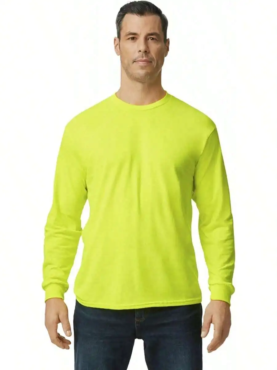 

Adult Thick Cotton Long Sleeve T-Shirt Solid Color Casual Tee