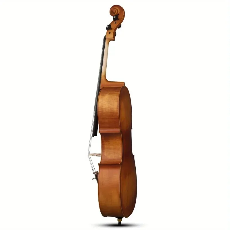 4/4 Matte Natural Color BASSWOOD Panel Cello with Bag Bow, Classical Music, Orchestra Instrument, Vintage Cello, Classic Look - view 4