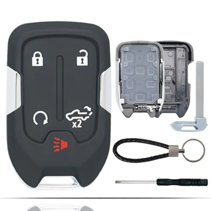 

Key Fob Shell Case Replacement Fits for Chevy Silverado GMC Sierra 1500 2500HD 3500HD 2019 2020 2021 2022 2023 Keyless Entry Re