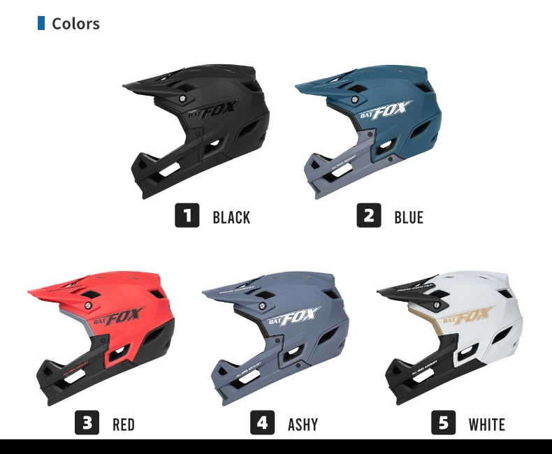 BATFOX Full Face Mountainbike Helm Offroad-Zertifizierung Sicherheit MTB Casco Fahrrad Integral geformte Reiten Fahrradhelme – Detail 3
