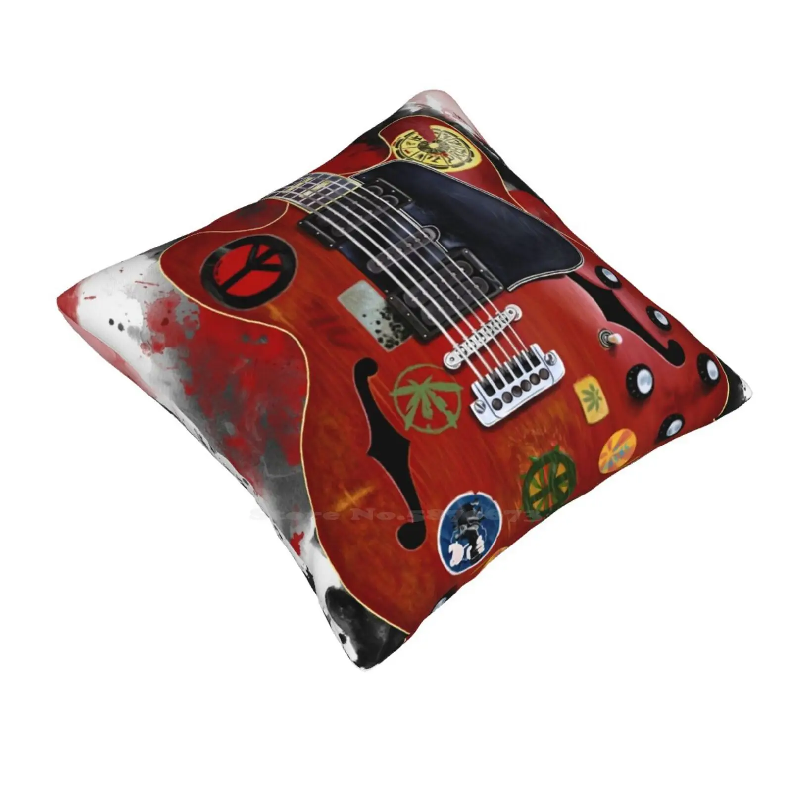 Alvin Lee'S Electric Guitar Pillows Case Bedroom Home Decoration Alvin Lee Electric Guitar N Roll Blues Watercolor Music Room