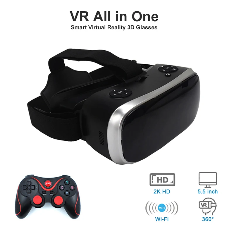 

All In One VR Glasses 2K HD WIFI 3D Smart Glasses VR integrated machine 3G 16G IN Virtual Reality Immersive VR Helmet