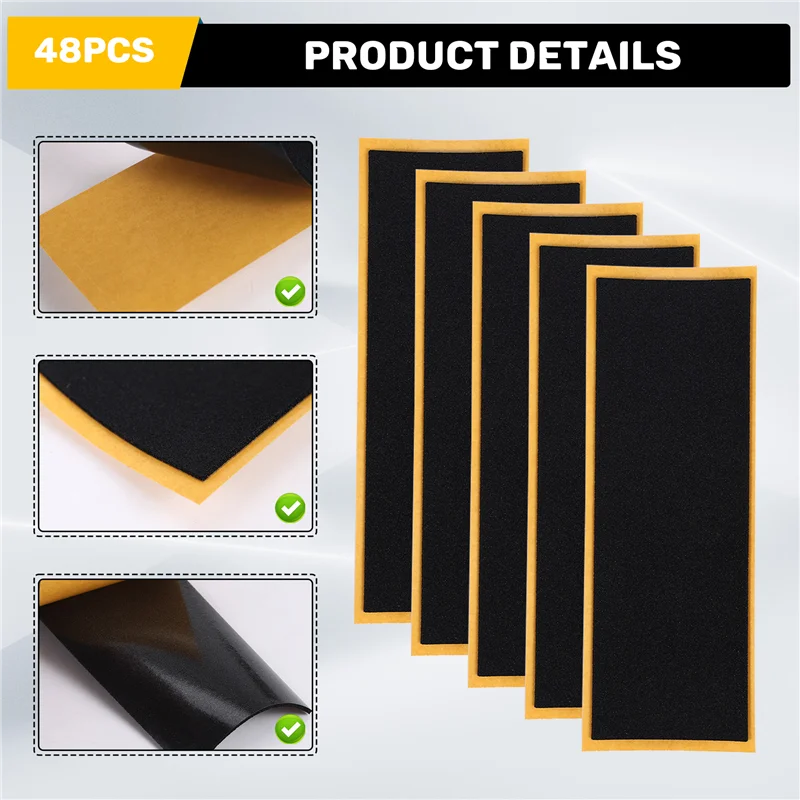 AED4-48 ชิ้น Fingerboard Foam Grip เทปกาวโฟมเทปไม่ลื่นโฟม Grip เทปสําหรับ Mini สเก็ตบอร์ด