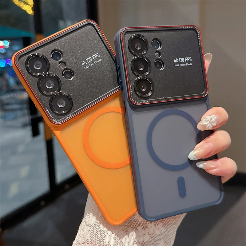 Luxury Matte Translucent Magnetic For Magsafe Case For Samsung Galaxy S26 S25 S24 Ultra Silicone Shockproof Bumper PC Back Cover