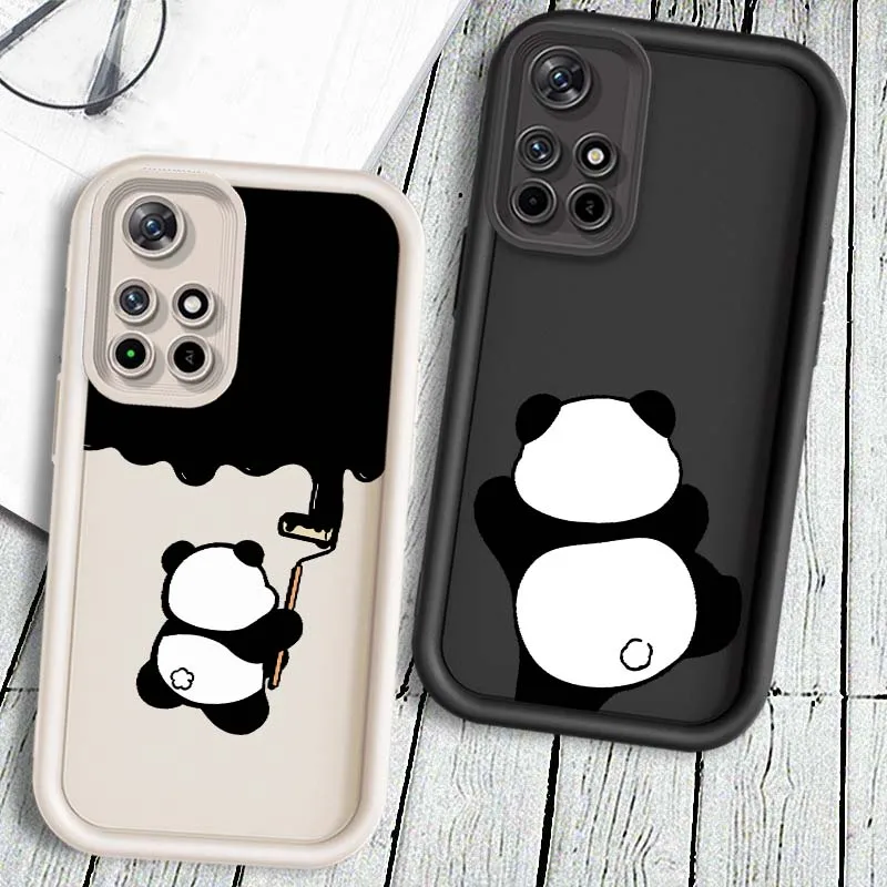 Cute Black Panda Creative For Xiaomi Poco M7 M6 M5 M4 M3 X7 F6 F5 F4 Pro Plus  GT 5G Eye Ladder Phone Case Cover