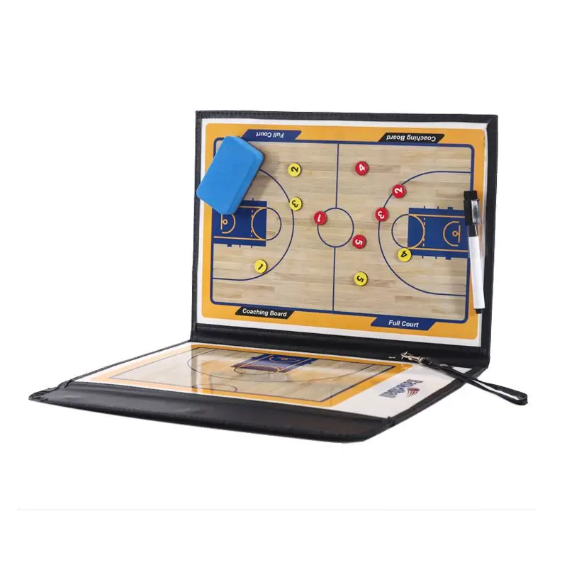 Portable Basketball Tactical Board Command Book Basketball Teaching Coach Book Folding Magnetic Rewritable Tactical Book