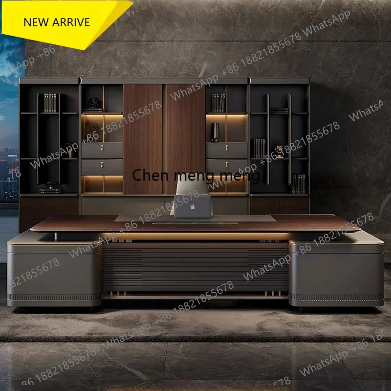 G153 Office Combination Furniture Filing Cabinet Luxury Large Computer Tables Modern Minimalist Executive Manager President Tabl