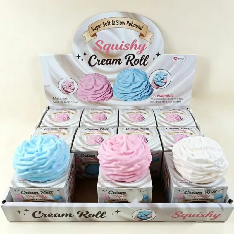 Creamy Roll Squeezable  Toy Slow Rising Lightweight Stress Reliever for Anxiety Relief Long Trip Time Killing