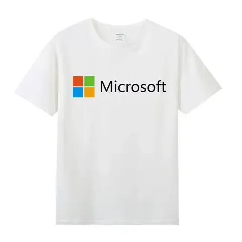 Microsofftt Windows  Google Short Sleeve Summer New Fashion T-Shirt Teen Student Half Sleeve Male and Female Couples Trend