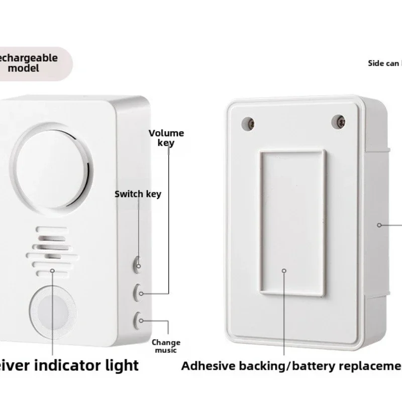 Yeni kablosuz kapı zili, tek tıklamayla çağrı eklentisi, ücretsiz su geçirmez, ultra uzun bekleme, ultra uzun mesafe kapı zili