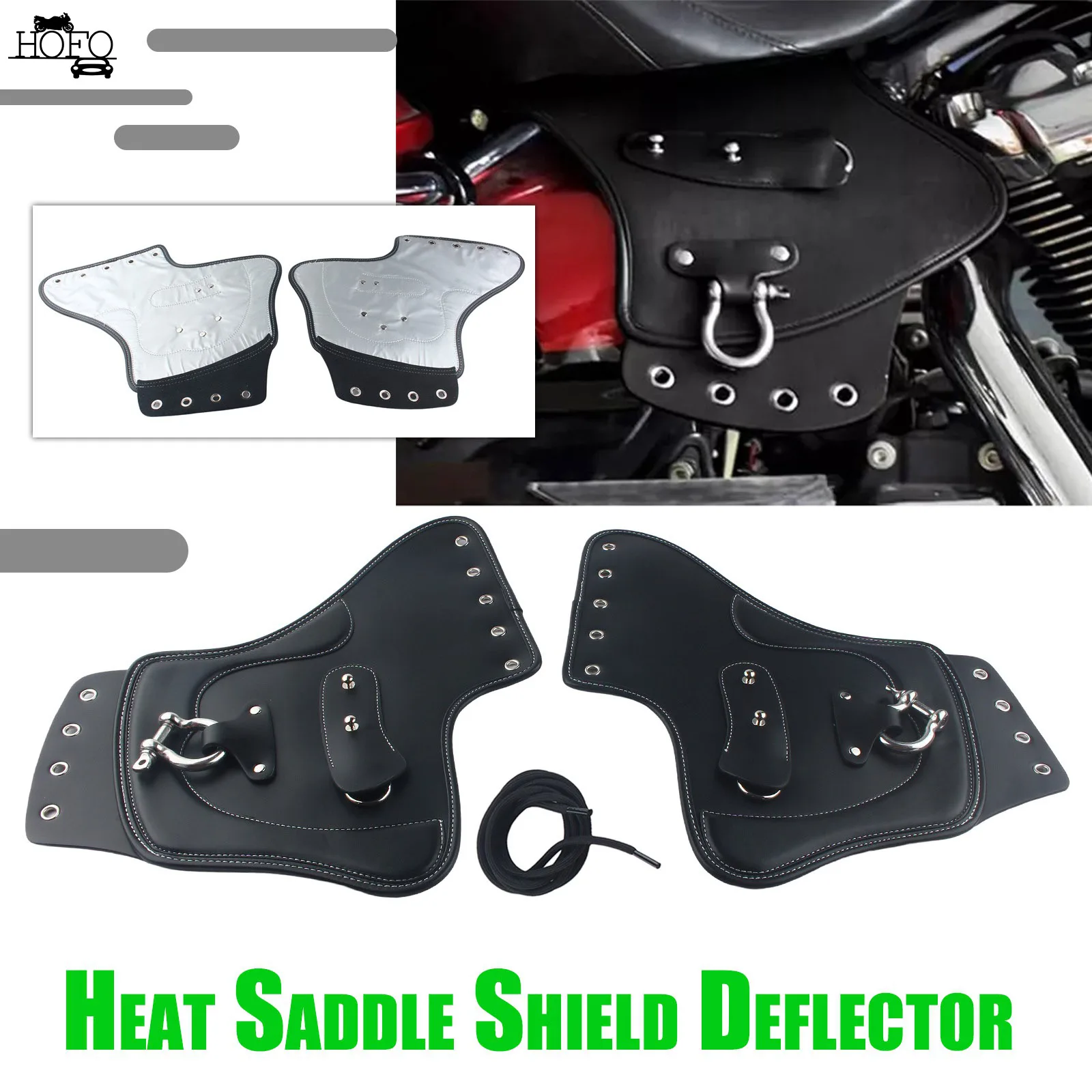 PU Leather Heat Saddle Shield Deflector For Harley Suzuki Kawasaki Yamaha Honda