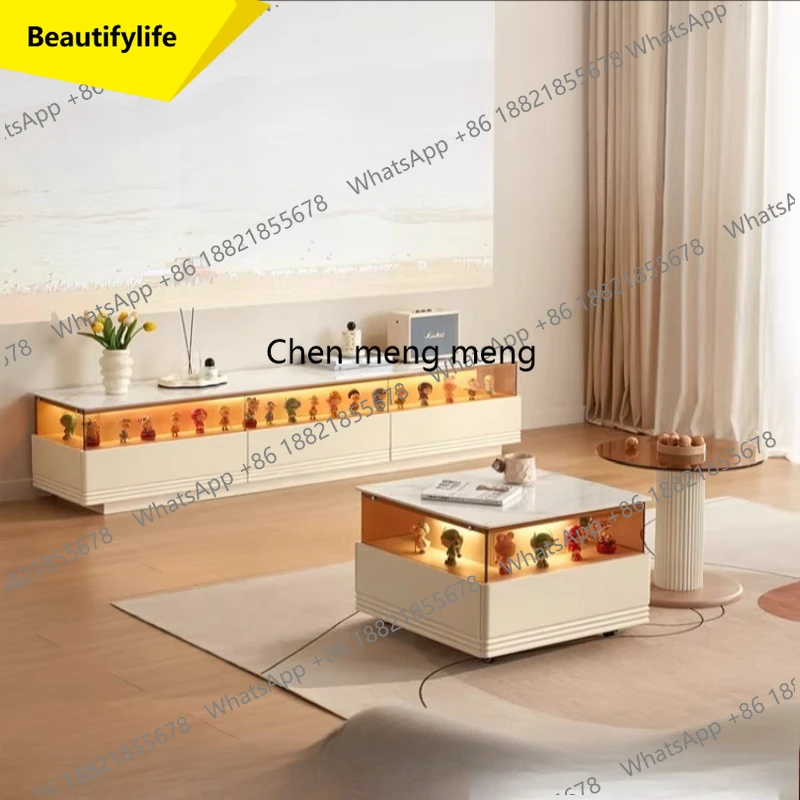 Mueble para TV a38, Mueble de Salón Moderno para Televisor, Organizador de Centro de Entretenimiento, Mesa para TV, Mueble de Lujo para Hotel