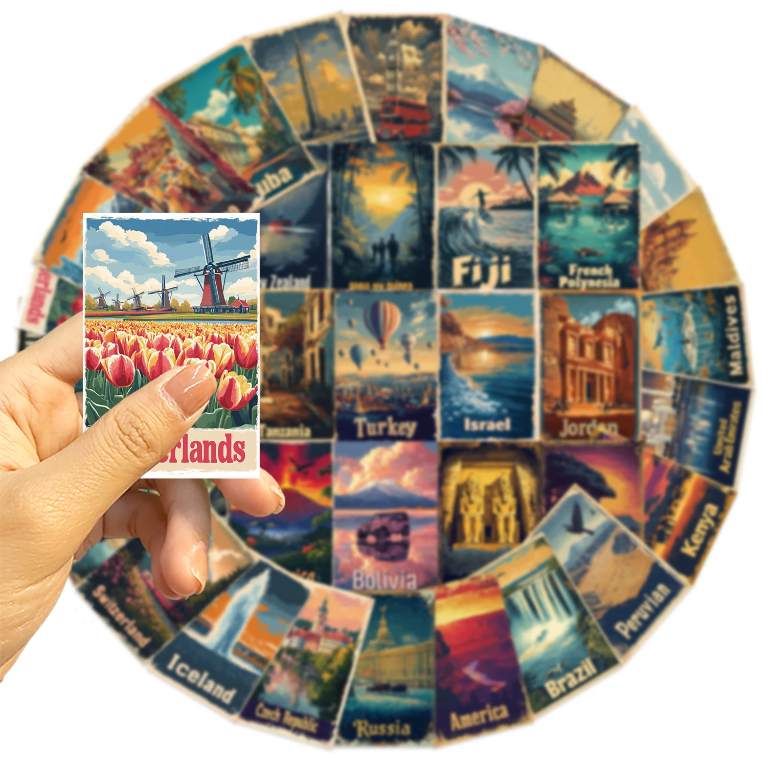 50 قطعة الكرتون الرجعية السفر المشارك مدينة الكتابة على الجدران ملصقات الديكور الأمتعة دفتر Diy بها بنفسك مقاوم للماء القرطاسية ملصقات البلاستيكية #3