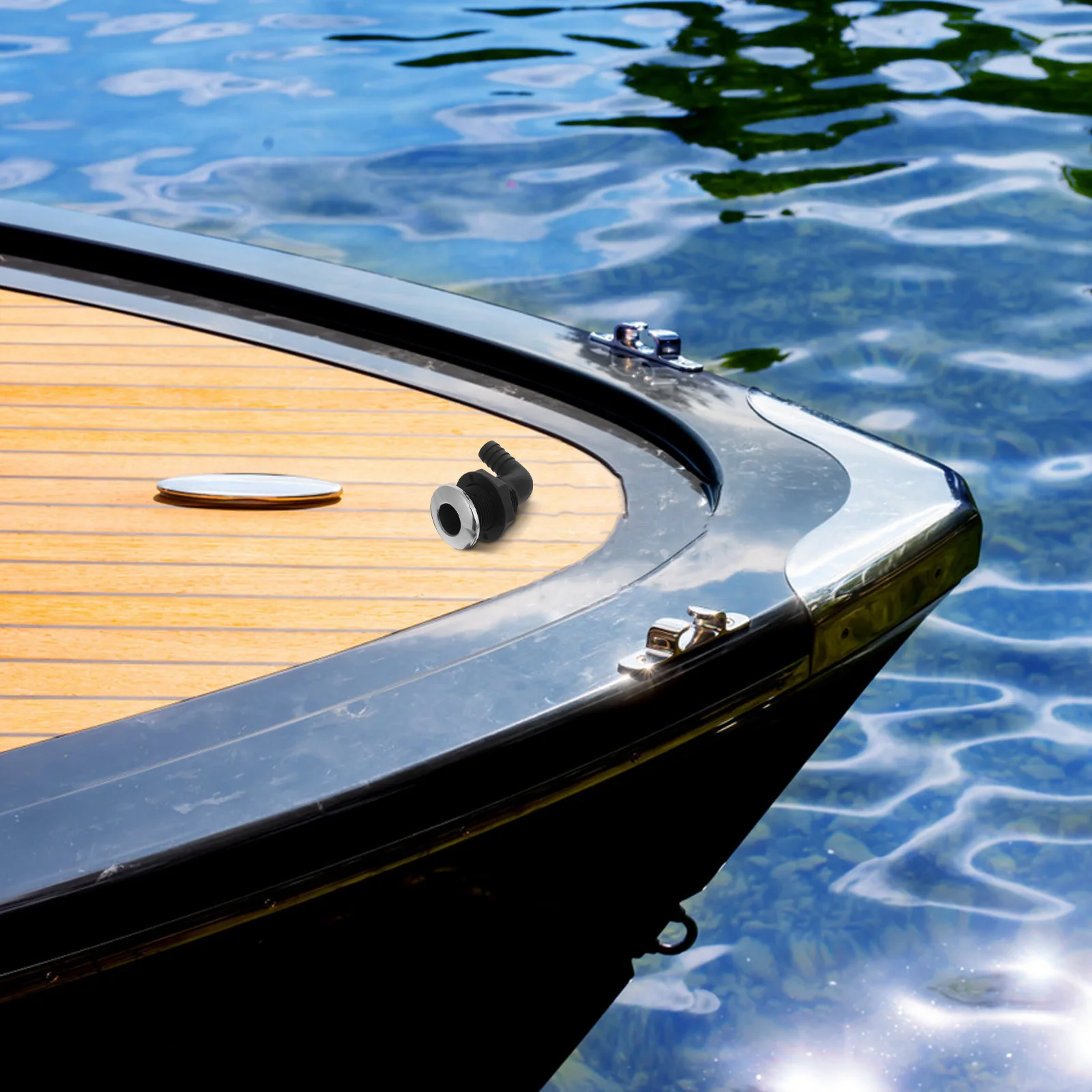 

1pc 3/4 Inch Nylon Thru Hull Connector 90 Degree Boat Deck Drain Fitting For Bilge Pump Hose Pipe Marine Hardware Accessories