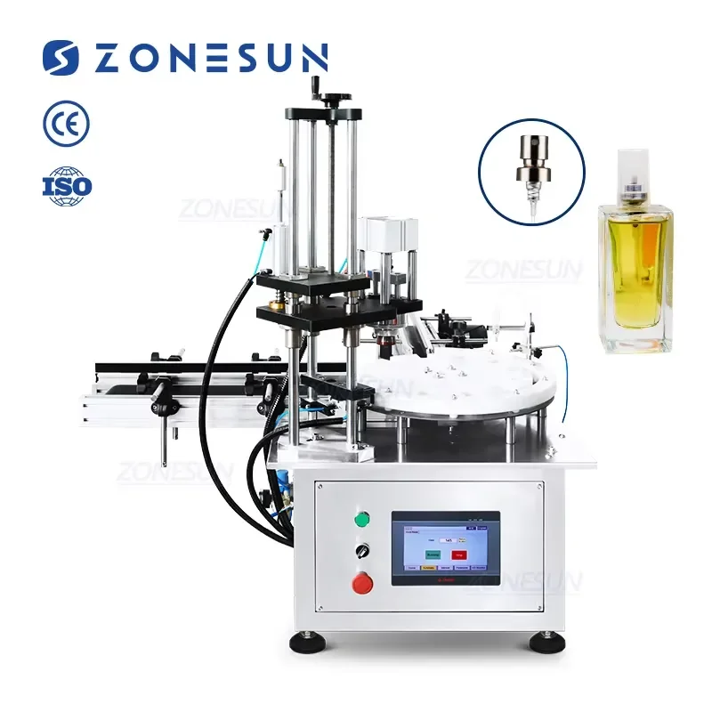 Hot 2026 ZS-AFC25 Automatic Single Head Monoblock Rotary Perfume Bottle Liquid Filling Capping Pressing