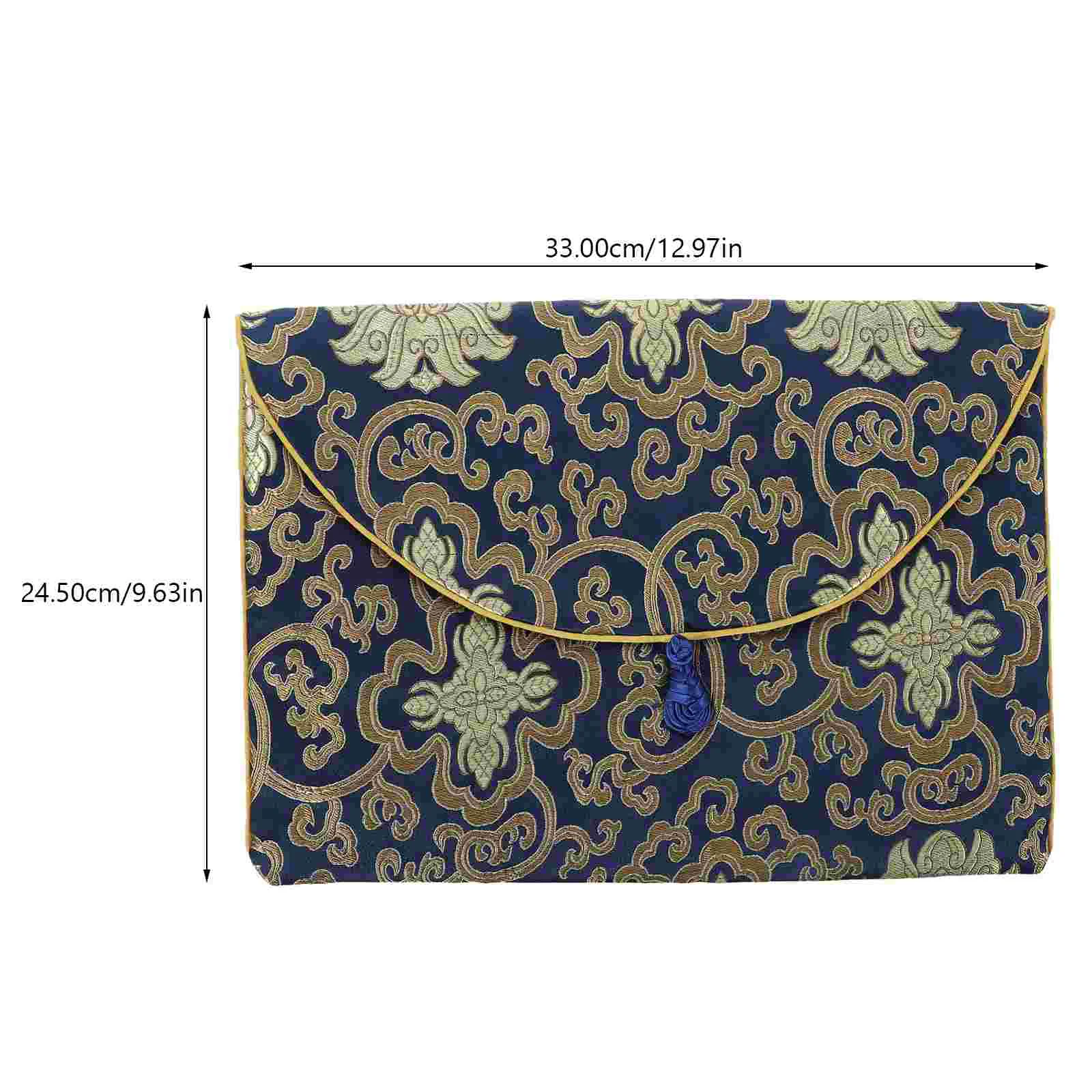 Buddhist Scriptures Pouch Brocade Bag Buddhist Jewelry Pouch Delicate Small Gift Storage Pouch Retro Scripture Bag Double-layer