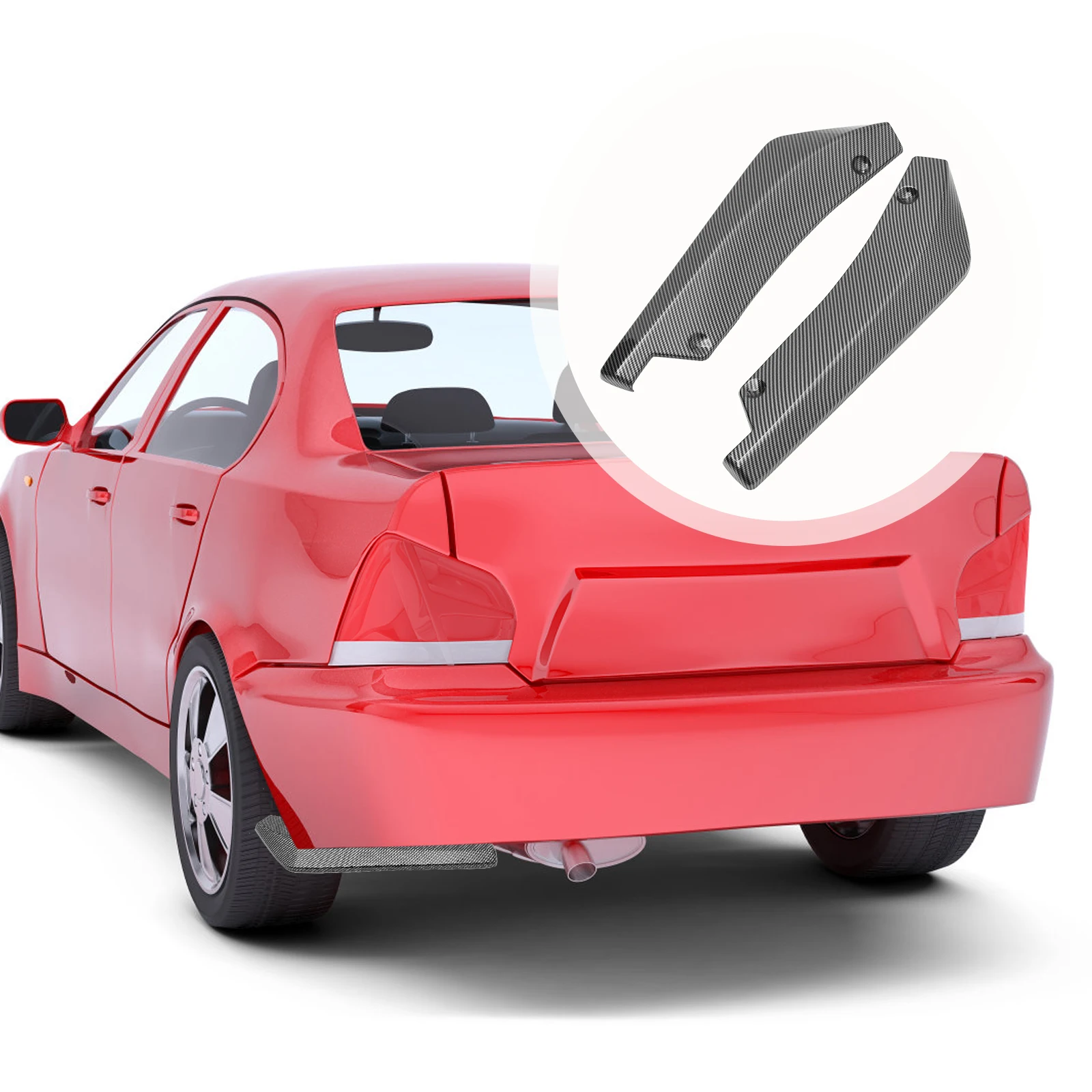 

Carbon Fiber Rear Bumper Lip Glossy Black Abs Lightweight Universal Rear Lip Spoiler Trim Rear Bumper Protector Exterior
