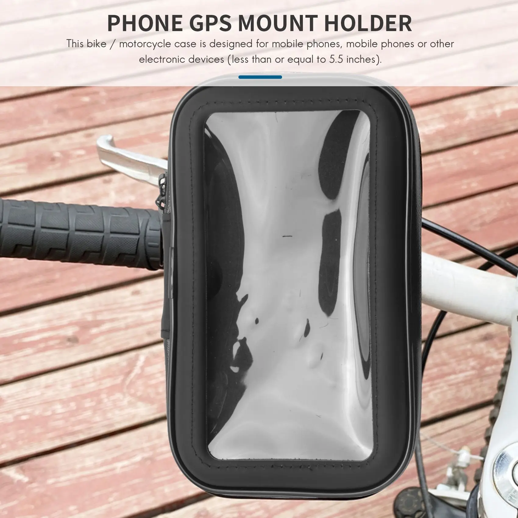 Motorcycle Bike Handlebar 5.5 Inch Waterproof Bag Case Cell Phone Gps Mount Holder