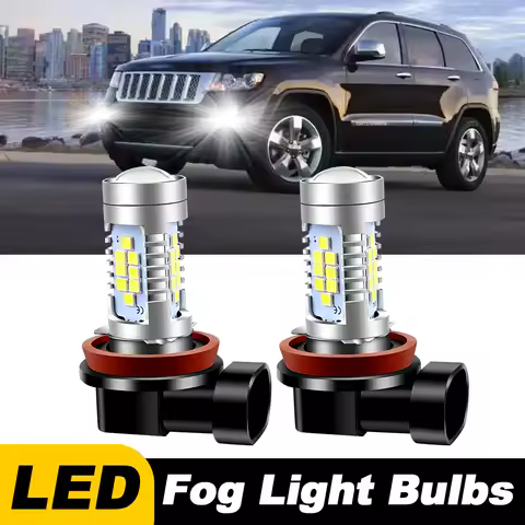 2pcs For Jeep Renegade 15-21 Grand Cherokee 4 14-2020 Compass 11-21 Car LED Front Fog Light Blubs H8 H11 Lamp 6000k Accessories