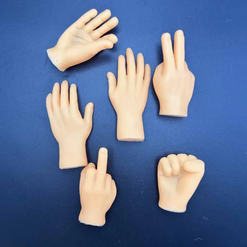 10pcs Cat Finger Pet Teasing Toy Mini Hands Model Tiny Hands Stretchable High Elasticity Cat Gloves Hand Finger Teasing Cat Toy