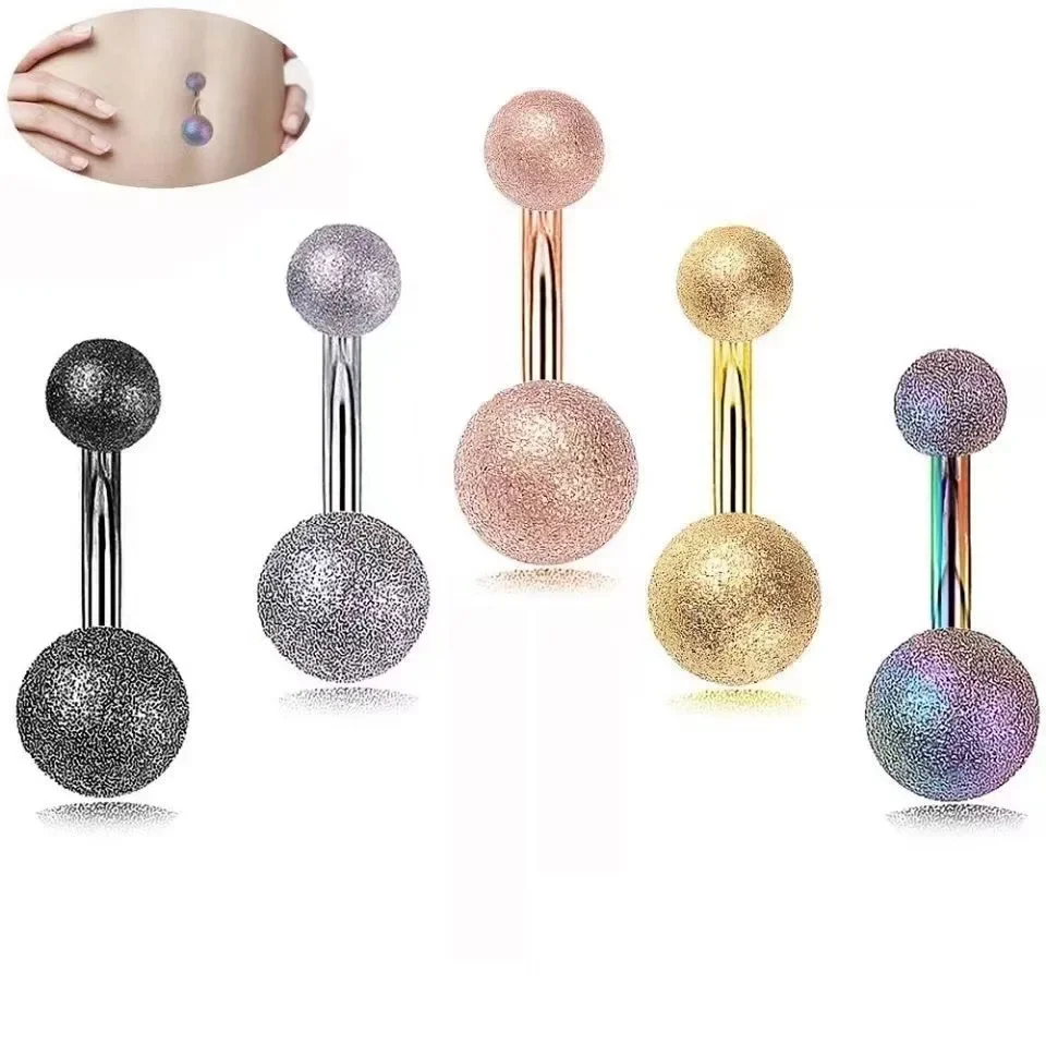 5 piezas, 14G, acero inoxidable, unisex, barra con doble bola curva, piercing para ombligo, aro para septum, joyería para piercing, anillo para ombligo.