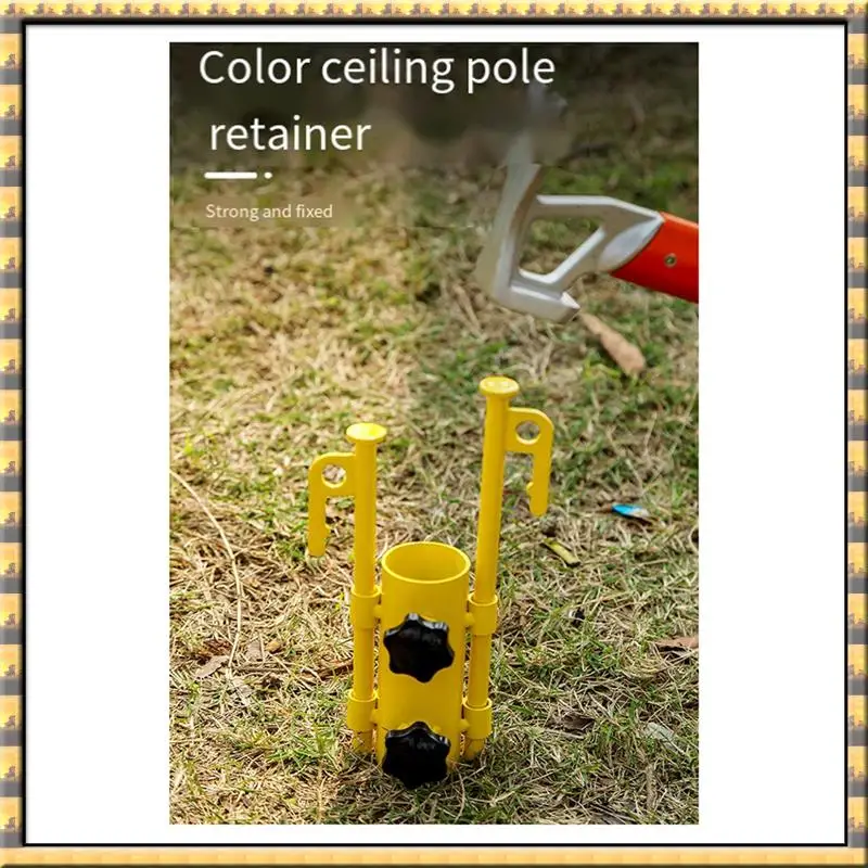 

AA79 New 2-Piece Set Of Awning Pole Fixed Tube Adjustable Outdoor Camping Tent Support Pole Accessories Stainless Steel Orange