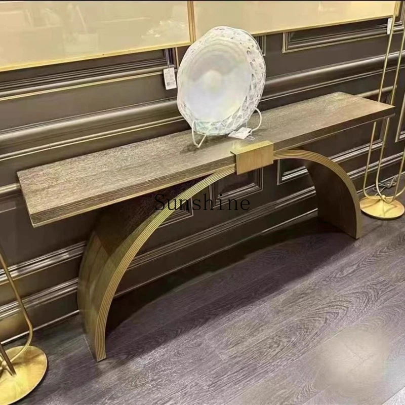 

Senna Light Entrance Platform Modern Light Luxury Solid Wood Carving Shelf
