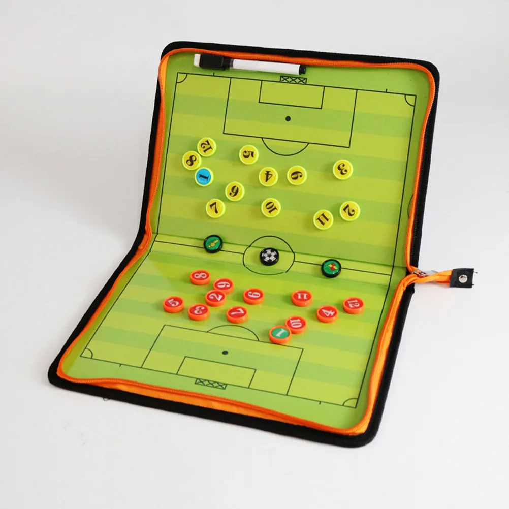 1Set Clipboard Soccer Reusable For Team Training Soccer Player Zipper Coaching Heavy Duty PU Material Football