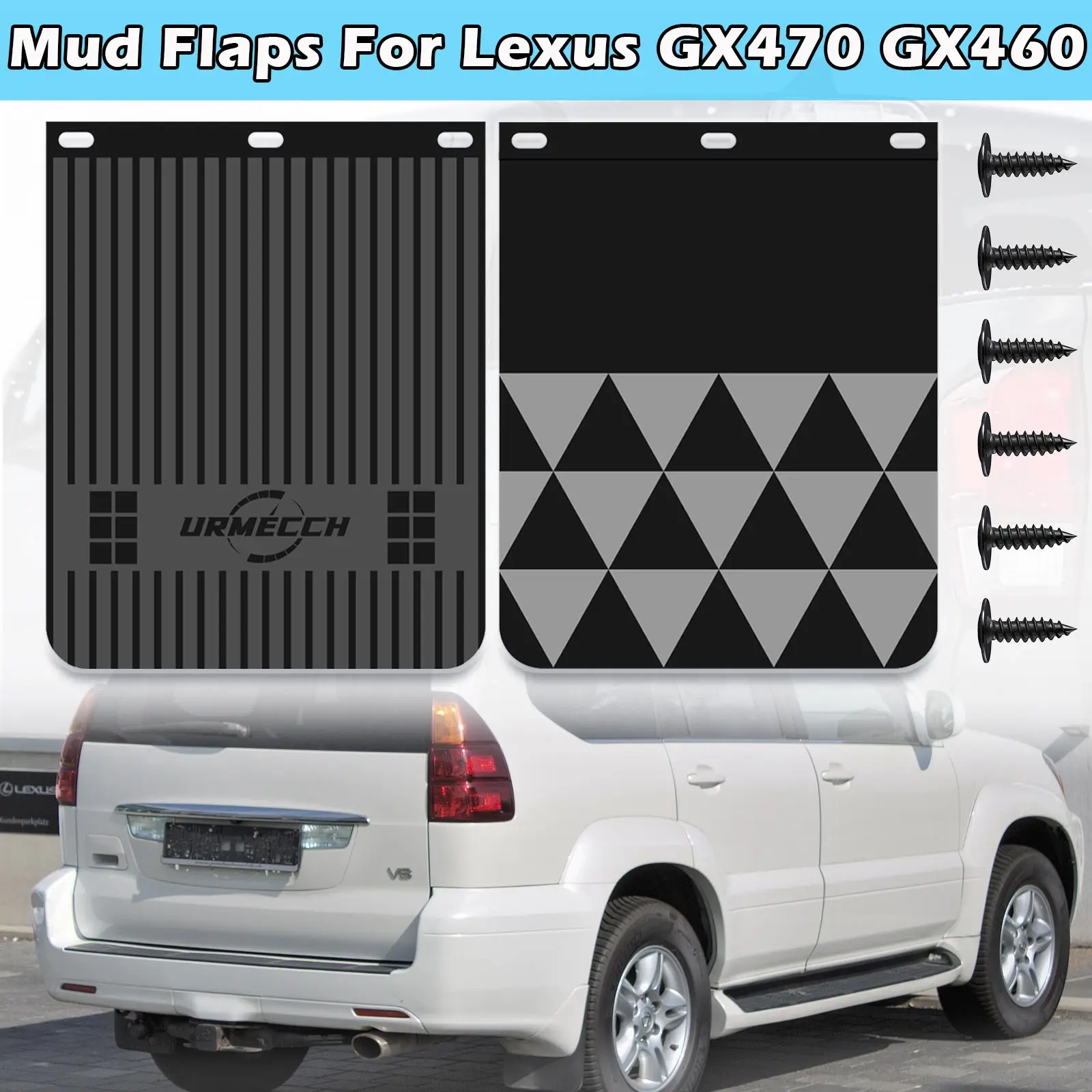 

Брызговики для Lexus GX470 GX460, сверхмощные щитки от брызг, 2 шт., 15 х12 дюймов, резиновые широкие, накладные, для колес