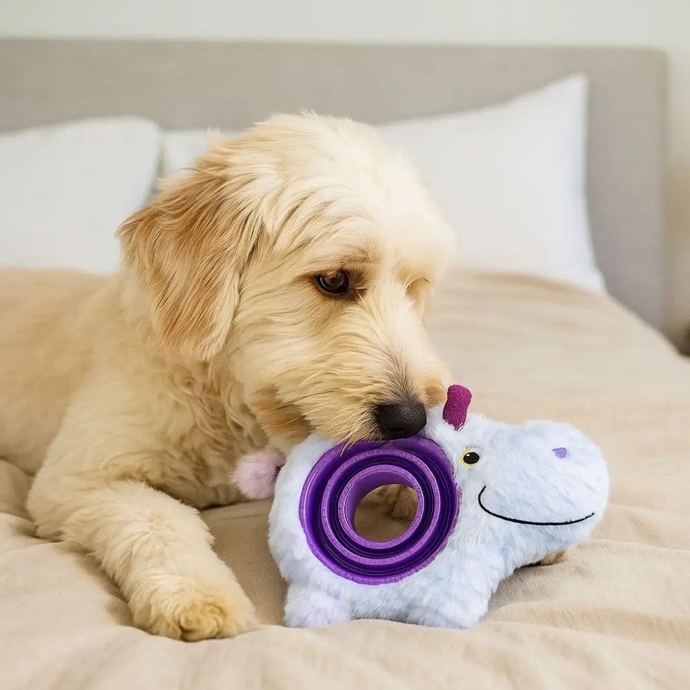 

Durable Bite Resistant Dog Leaking Food Toy Animal Shape TPR Pet Training Toys Wear-resistant Plush Puppy Disc Toys Outdoor