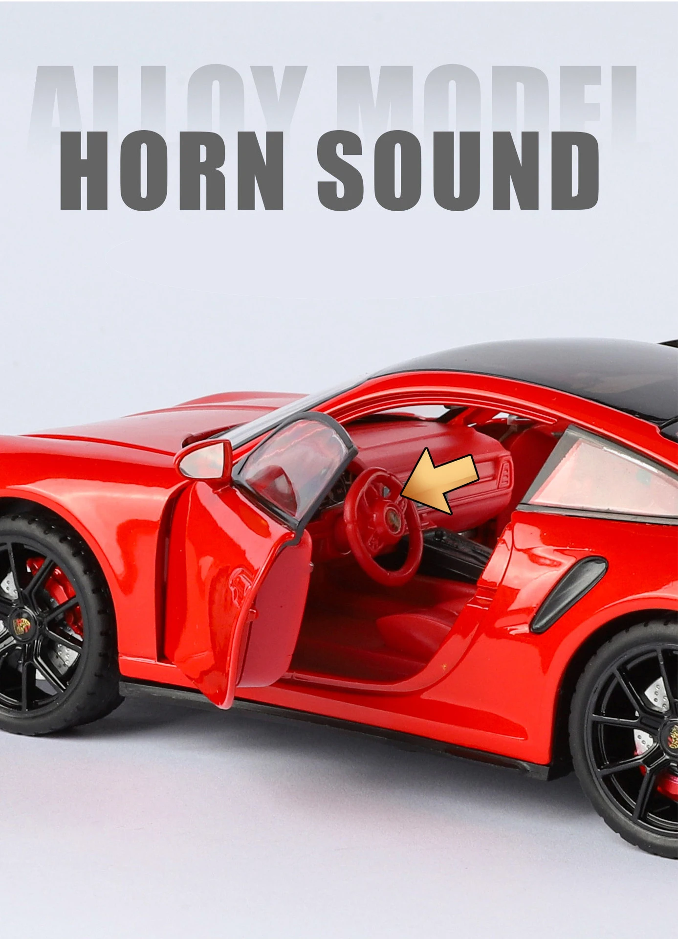 1:24 Porsche 911 992 Turbo S Legierung Sportwagen Modell Druckguss Metall Rennfahrzeug Auto Modell mit Simulation Sound und Licht Kinderspielzeug Geschenk – Detail 8