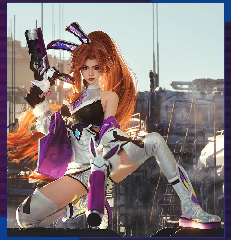 LOL Bunny MISS Fortune วิกชุดคอสเพลย์ผู้หญิง LOL Skin Suit ทั้งชุดเกมอนิเมะฮาโลวีนเครื่องแต่งกายเซ็กซี่สำหรับผู้หญิง