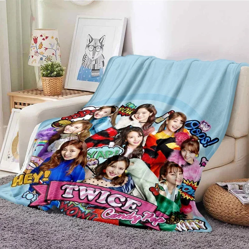 3D Print Kpop Girl Group Blanket Soft Sofa Cover Twice Nayeon Throw Blanket Fleece Tapestry Warm Bed Blankets for Bedroom Couch - view 5
