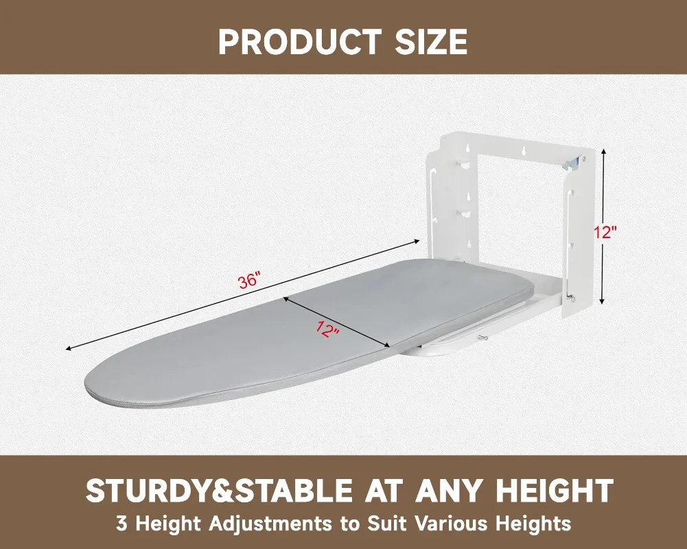 Factory direct sale 180° Rotating Folding Ironing Board Height Adjustable Heat-Resistant Cover Space Saving