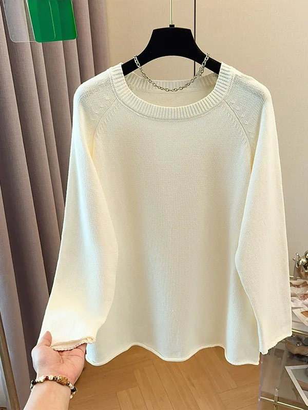 Plus Size Royal Blue Sweater Damen Loose Oulder Sve Round Ne Lazy Sle Fat Sister Strickoberteil Winter Thi Long Sve