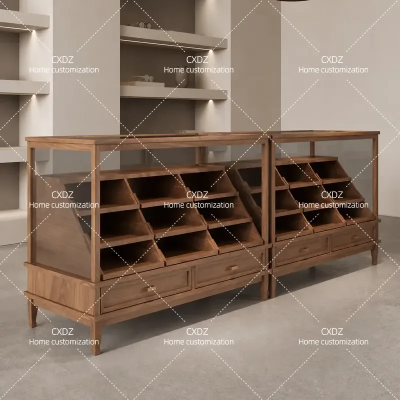 Clothing store Nakajima counter water platform children's clothing store product display cabinet retro shoe cabinet display