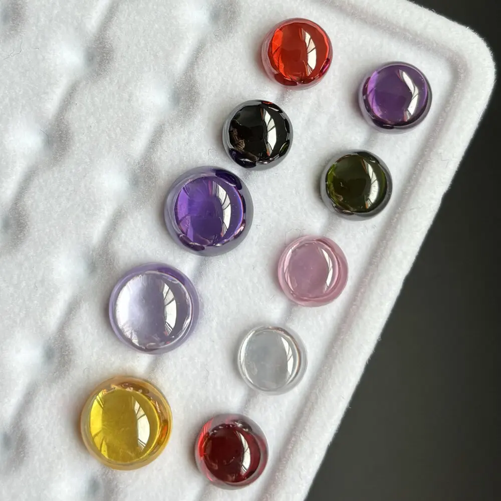 Size 3x3~12x12mm 5A Cabochon Shape Multicolour Cubic Zirconia Stone Round CZ Gems For DIY Jewelry
