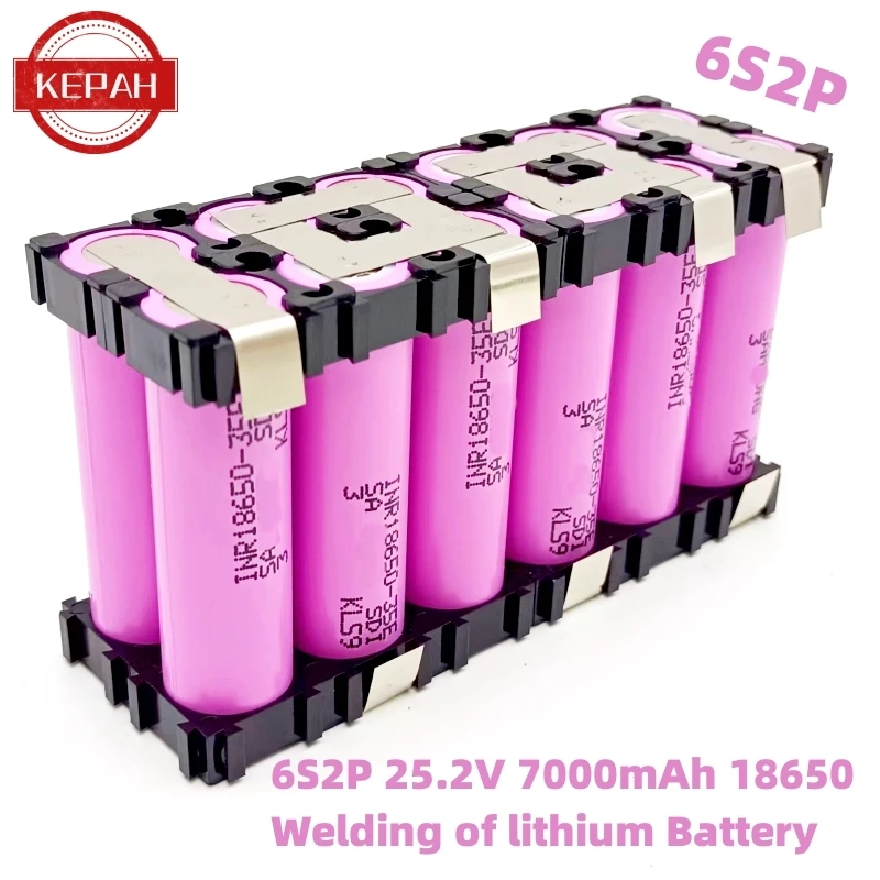 2S1P 3S2P 4S1P~5S2P 6S2P 18650-35E battery pack custom 18650-35E battery welding 3500mAh / 7000mah battery pack 7.4V to 25.2v
