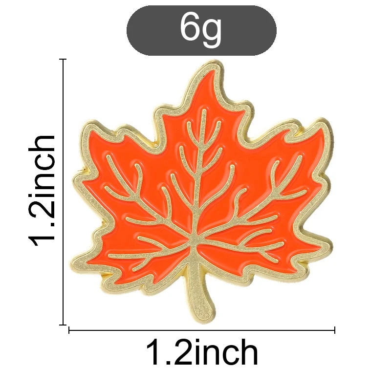 Bright Red Maple Leaf Enamel Pin Gold Vein Detail Fall Nature Brooch for Coats Bags Autumn Theme Gift Accessory