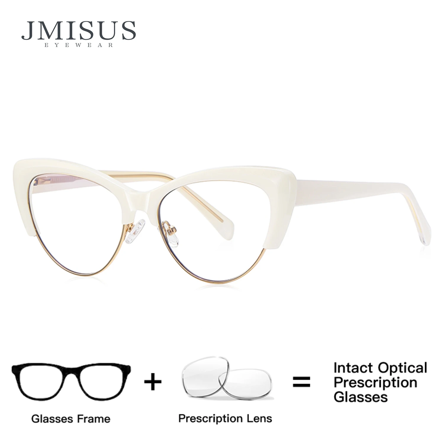

JMISUS Butterfly Prescription Eyewear Women High-quality Metal Cat Eye Progressive Lenses Optical Glasses