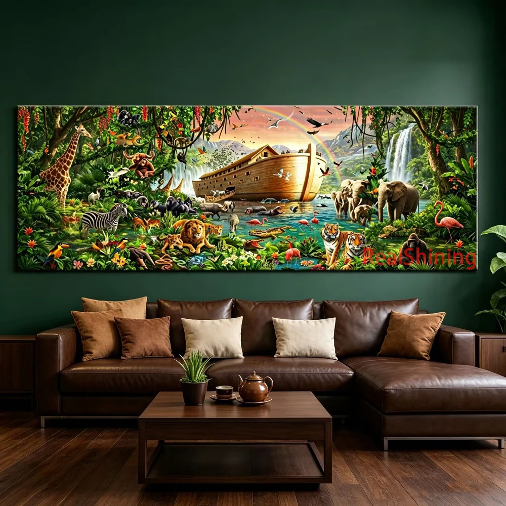

Noah's Ark Animal Park Picture DIY Diamond Painting Large Size Full Round Square Diamond Moasic Embroidery For Home Decor